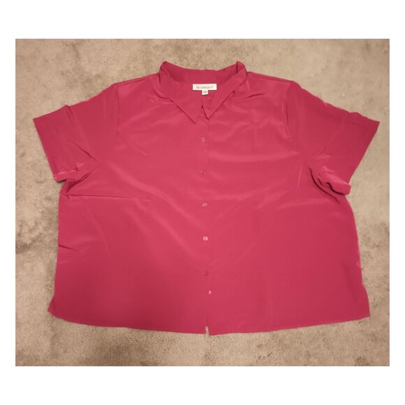 Roamans Dress 30W RED 2 Piece Set Midi Sleeveless Sheath & S/S Jacket/Shirt - Picture 9 of 11